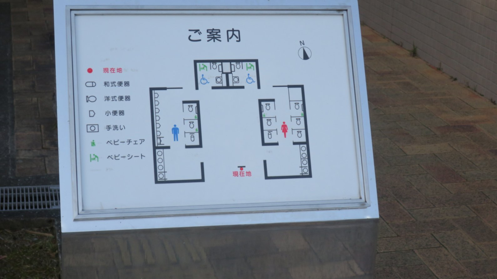 子供の国付近のトイレの案内図