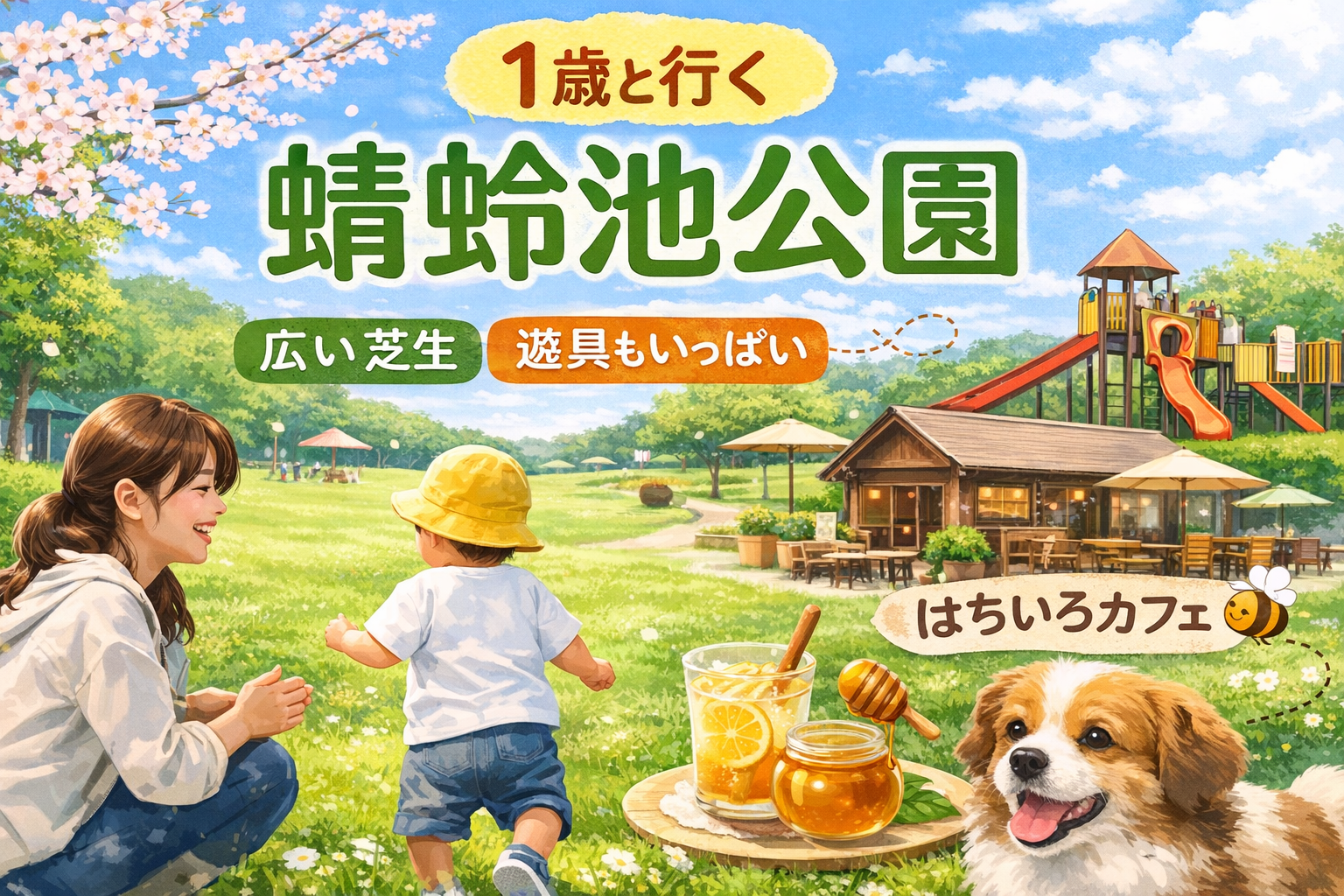 １歳と蜻蛉池公園に行ったブログ